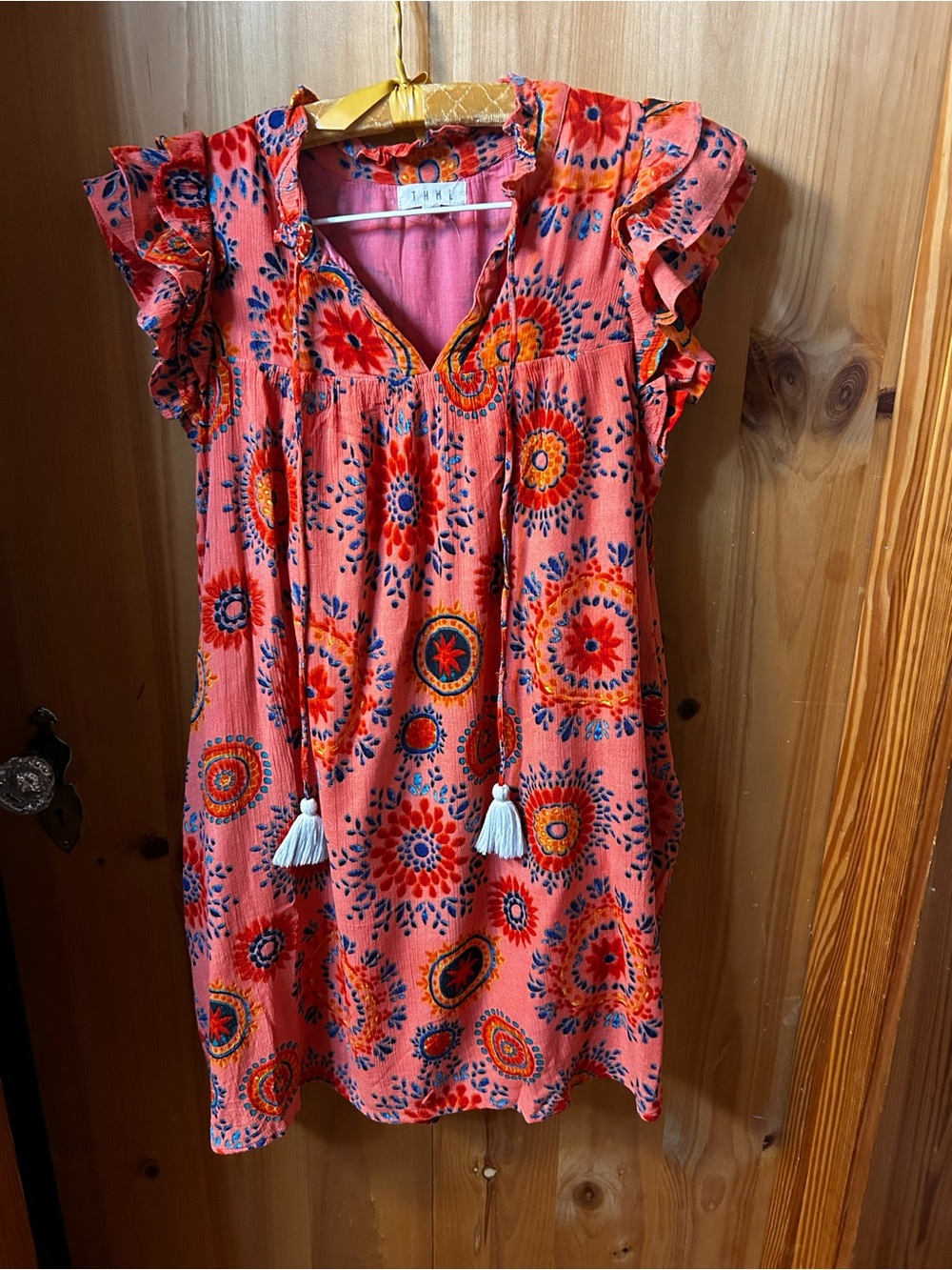 THML Orange with Red Patterned Women’s Dress